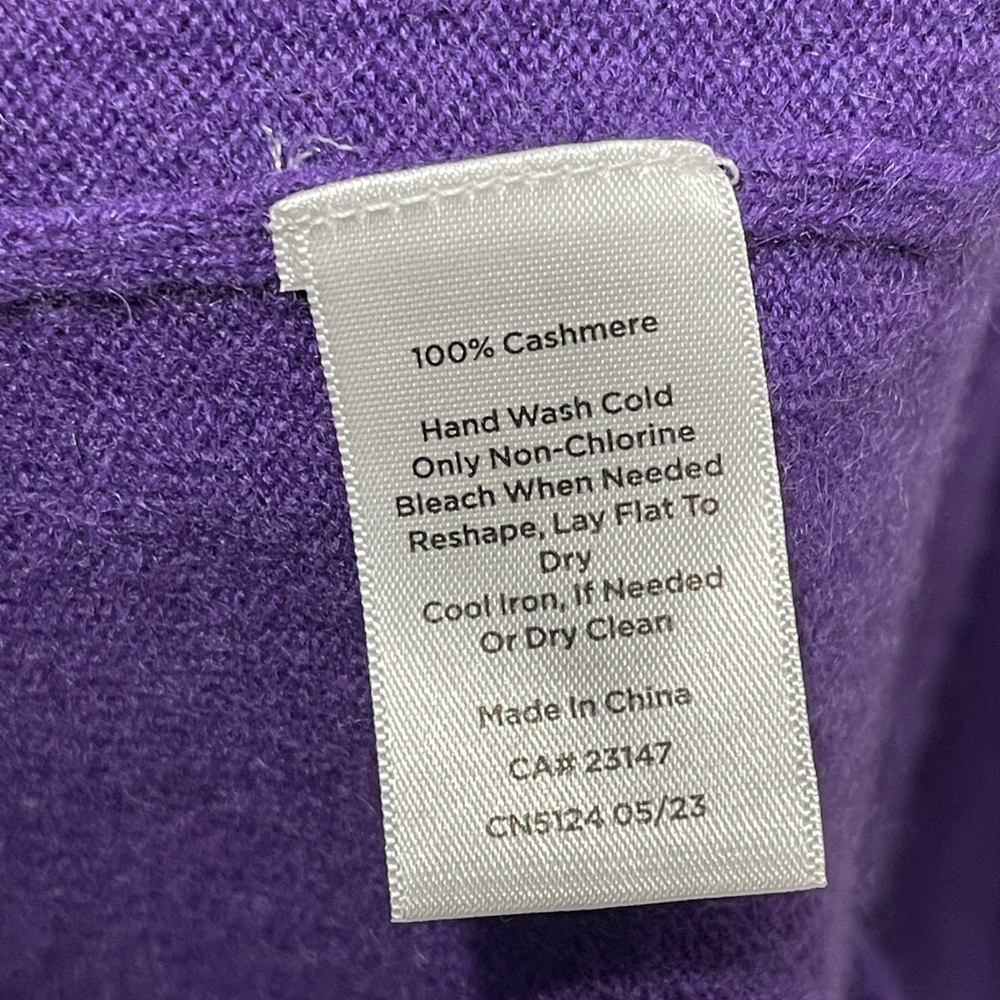 Talbots 100% Pure Cashmere V Neck Long Sleeve Purple Sweater Size Large Luxury - Picture 5 of 5